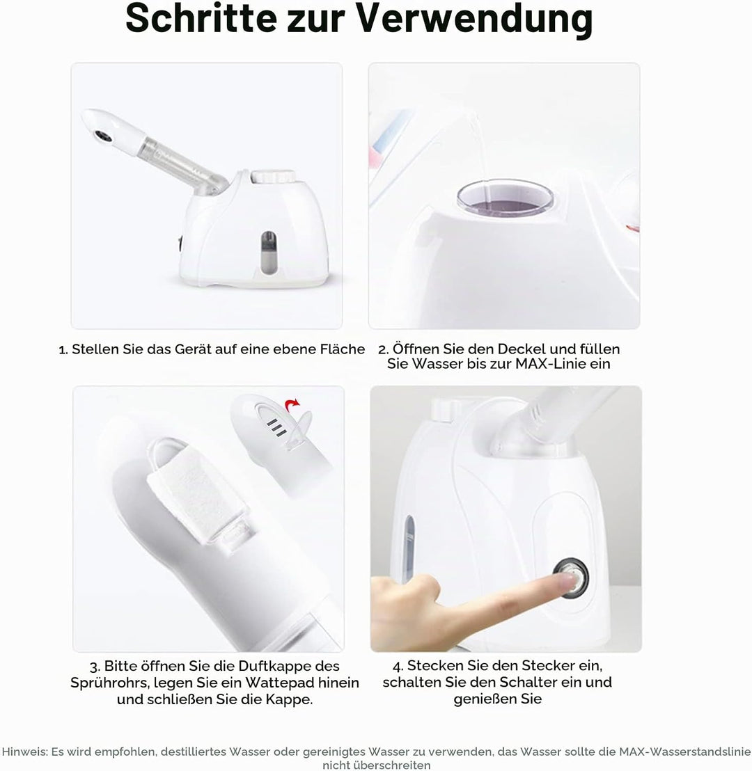 TaFoyu Gesichtsdampfer Gesichtssauna Nano Ionic Gesichtsdampfer, Facial Steamer, Schönheit Spa Persö
