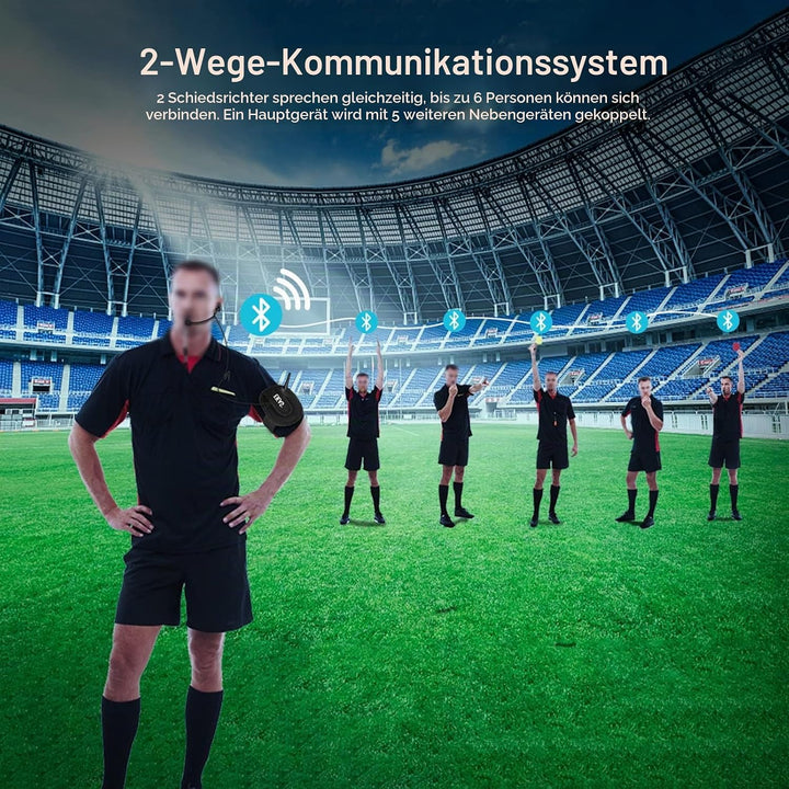 EJEAS V6C Referee Bluetooth Intercom, 850mAh Full Duplex 1200M Wireless Bluetooth Interphone mit Ref