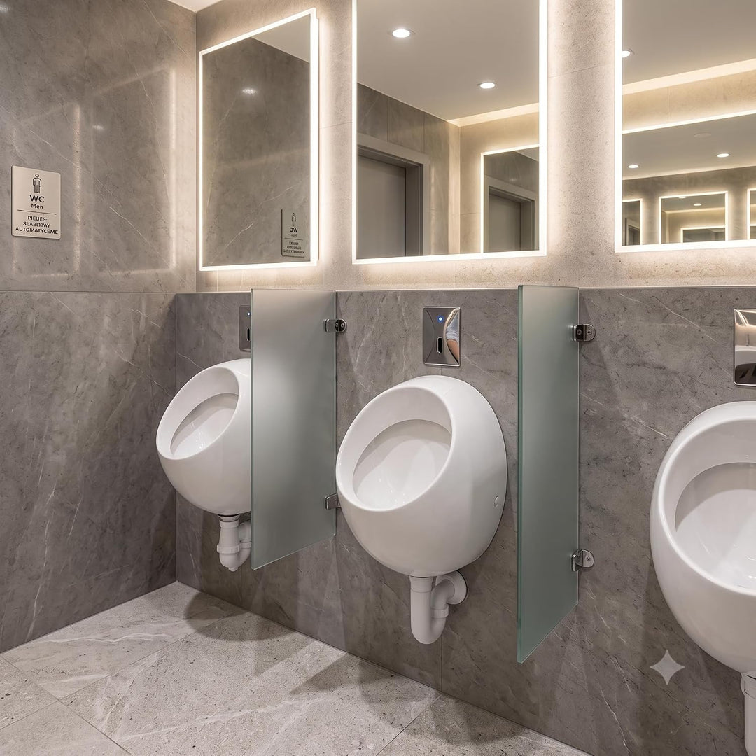 VBChome- Set: Urinal Zulauf Oben Weiss Modern Hochwertig Keramik Pinkelbecken senkrecht Pissoir Pico
