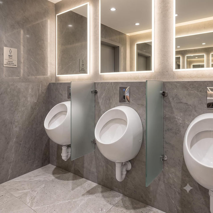 VBChome- Set: Urinal Zulauf Oben Weiss Modern Hochwertig Keramik Pinkelbecken senkrecht Pissoir Pico
