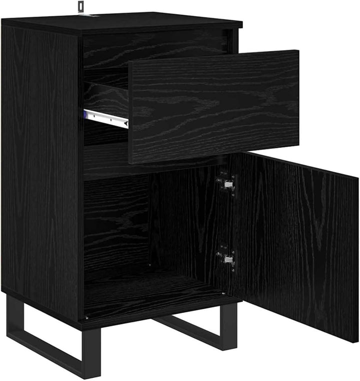Homgoday Sideboard Schwarze Eiche 35 x 40 x 70 cm Holzwerkstoff Anrichte Model881770