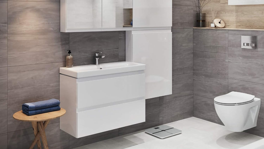 VBChome Kollektion Moduo slim 80cm x 38cm Waschtisch für Unterschrank Einbau Waschbecken mit Überlau