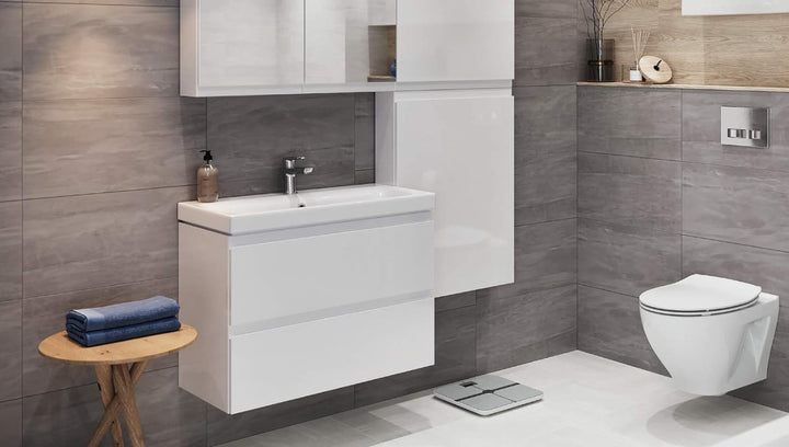 VBChome Kollektion Moduo slim 80cm x 38cm Waschtisch für Unterschrank Einbau Waschbecken mit Überlau