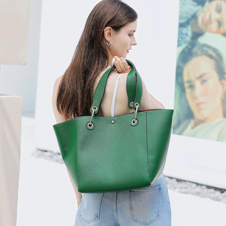 SQLP Damen Henkeltaschen Leder Gross Kapazität Shopper Tasche Student Schultasche Arbeit Handtasche