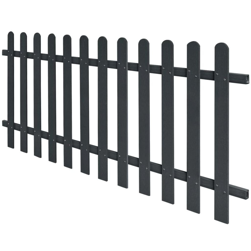 Festnight WPC Lattenzaun Gartenzaun Zaun 200 x 80 cm Grau
