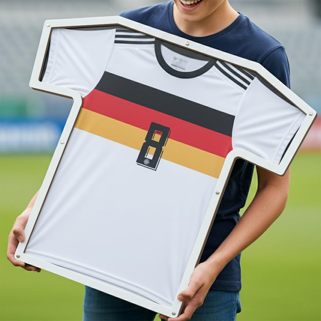 Trikotrahmen in T-Form, Kinder (XS - S), Weiss, für T-Shirts, Fussballtrikots, Sporttrikots, bruchsi