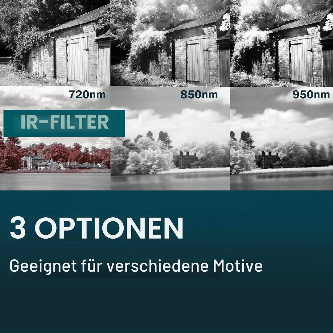 MaD Camera - 52mm R85 IR Infrarotfilter - 850nm Premium DSLR-Objektivfilter für kontrastreiche Schwa