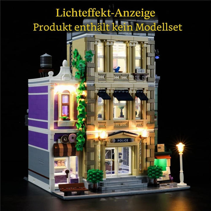 GEAMENT LED Licht-Set Kompatibel mit Lego Polizeistation (Police Station) - Beleuchtungsset für Crea