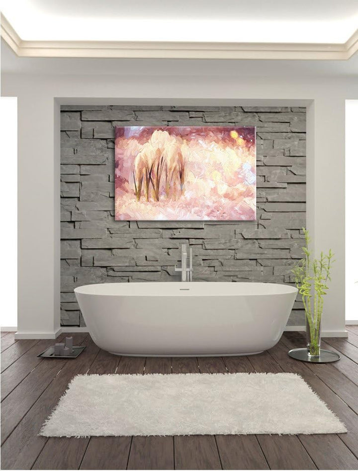 Pixxprint Schneeglöckchen im Frühjahr Kunst / 100x70cm Leinwandbild bespannt auf Holzrahmen/Wandbild