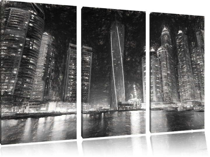 Pixxprint Dubai Burj al Arab als Leinwandbild/Grösse: 3 Teilig (120x80) cm/Wandbild/Kunstdruck/ferti