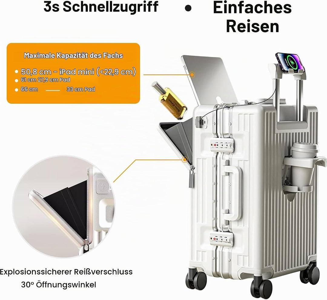 Voyage-Kabine mit TSA-Zulassung, Schale aus Polycarbonat, Rahmen aus Aluminium, Druckentlastung für