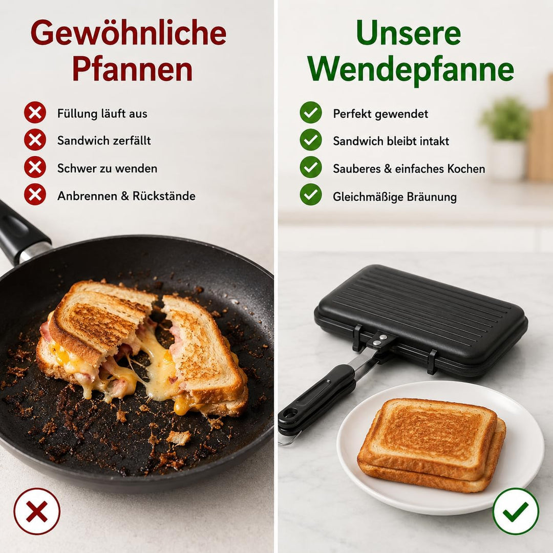 UPKOCH Sandwichmaker Sandwichpresse Grill Frühstückspfanne Aus Aluminiumlegierung Doppelseitige Brat