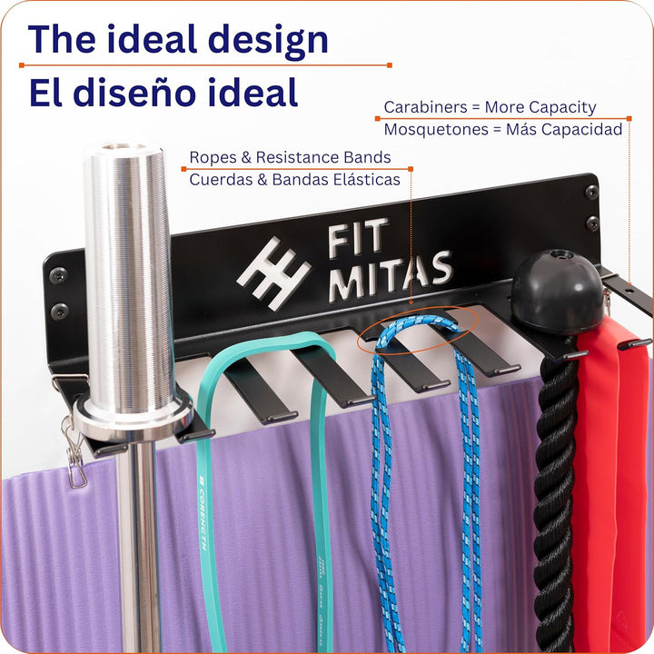 Sportgerätehalter | Ständer für Fitnesscenter | Organizer für Heimstudio | Wandhalterung für elastis