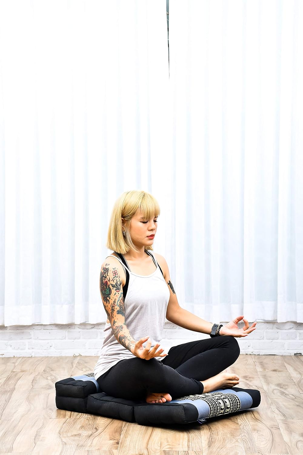 Leewadee Faltbarer Meditationssitz Yoga Sitzkissen platzsparendes universelles Meditationsset ökolog