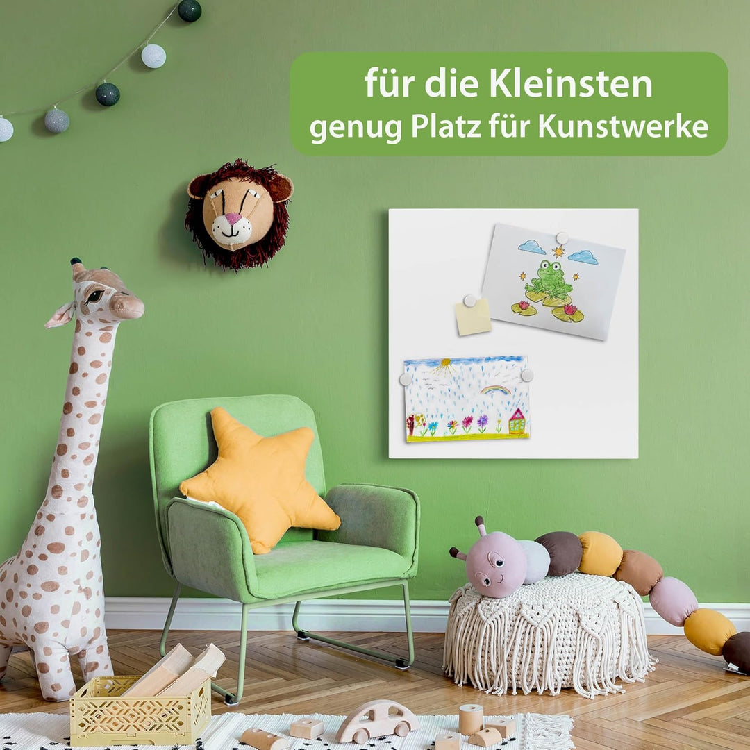 banjado® Magnettafel 50 x 50cm / Magnetwand aus Metall/Magnetpinnwand als Memoboard/Pinnwand Magnett