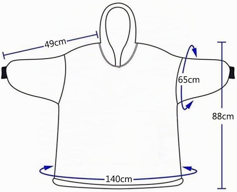 Shamdon Home Collection Oversize Hoodie Decke Damen, Unisex Kapuzenpullover, Riesen-Sweatshirt, Supe