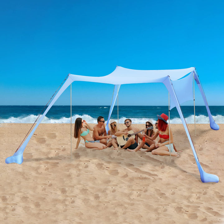Strandzelt Sonnenschutz Strand zelte strandmuschel Muschel UPF50+ mit Sandschaufel, Erdnägeln und St