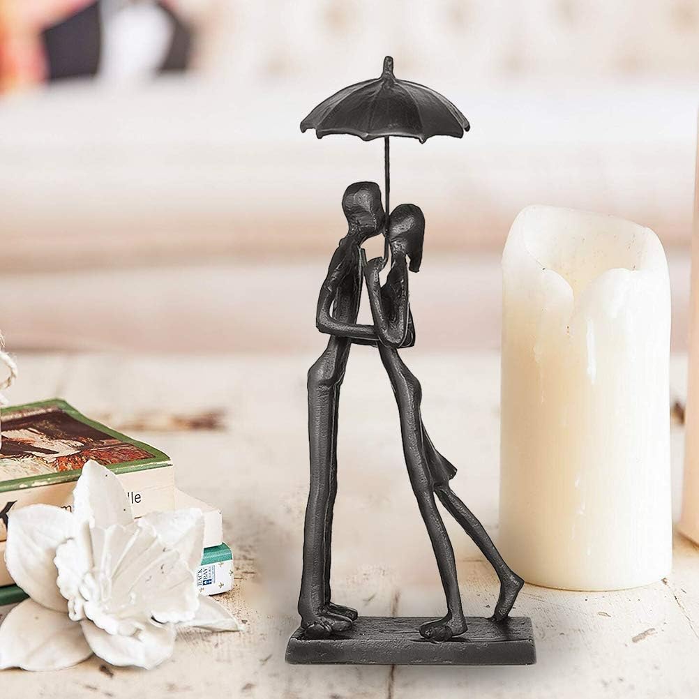 Aoneky Eisernes Paar Statue - Romantisches Geschenk für Geburtstag, Hochzeit, Valentinstag, Weihnach