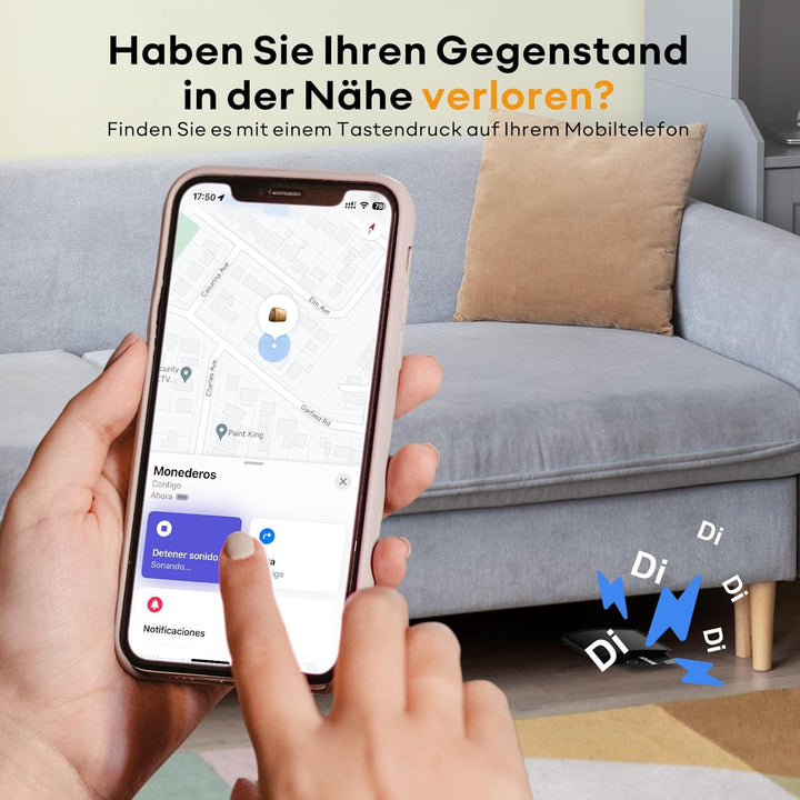 ATUVOS Wallet Tracker Karte Thin 1.6mm, Smart Air Tag Card Kompatibel mit Apple Wo ist? APP (iOS NUR