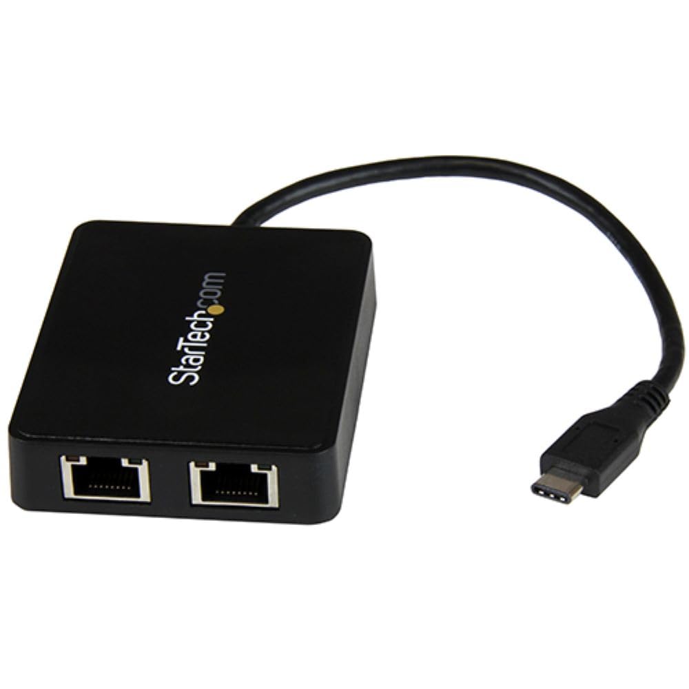 StarTech.com USB-C auf Dual Gigabit Ethernet Adapter mit USB 3.0 (Typ-A) Port - USB Typ-C Gigabit Ne