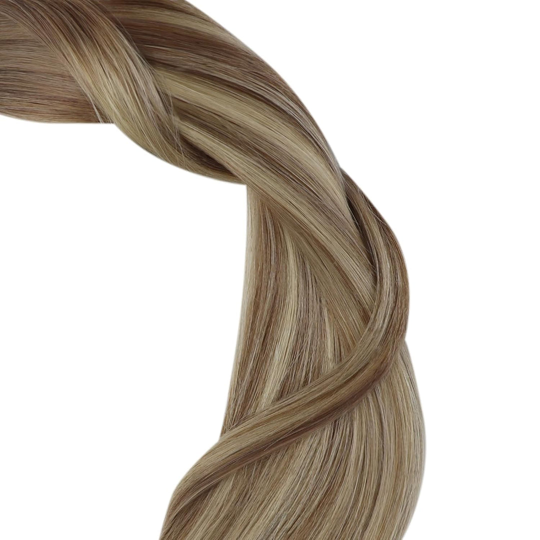 YoungSee Tape Extensions Echthaar Ombre 50 cm Echthaar Extensions Tape Ombre Braun bis Blond Tape in