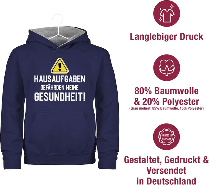 Shirtracer - Pullover Kinder Hoodie Jungen Mädchen - Einschulung - Hausaufgaben gefährden Meine Gesu