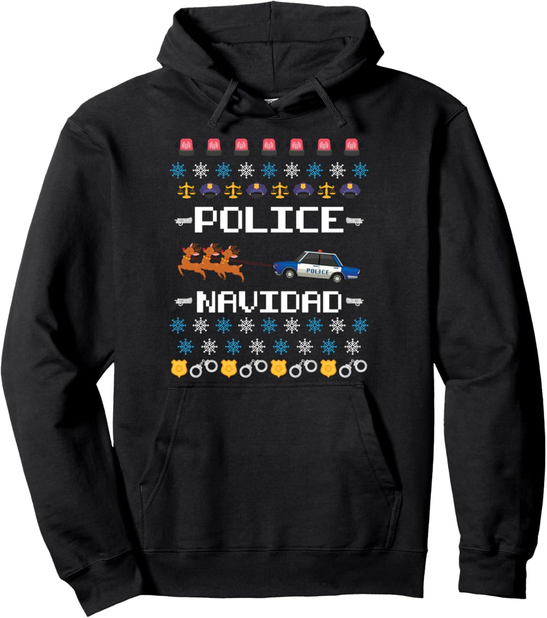 Police Navidad Ugly Christmas Sweater Polizei Weihnachten Pullover Hoodie