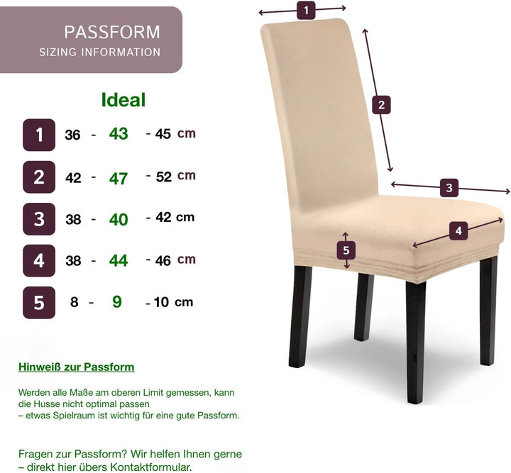 SCHEFFLER-Home Stuhlhussen Stretch Leni/Natur Stuhlhussen 4er Set/Dehnbare Stuhlhussen Hochlehner al