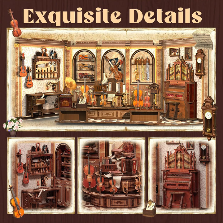 Cutefun Book Nook Kit - DIY Häuser Kit mit LED-Beleuchtung - DIY Miniature House Holzmodell Puppenha