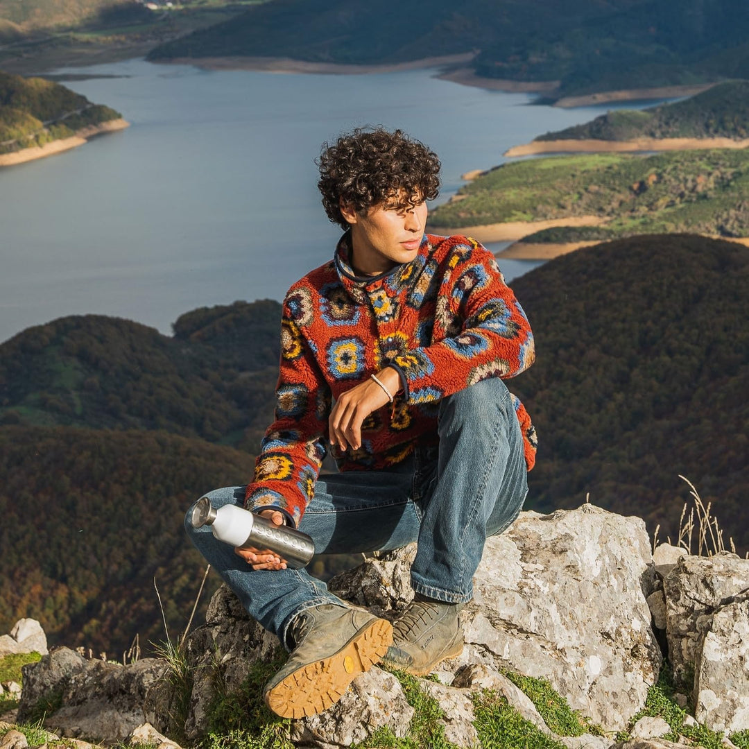 Dopper Steel Trinkflasche 350ml, 490ml, 800ml, 1.1L - Edelstahl Flasche - BPA freie Wasserflasche, 1