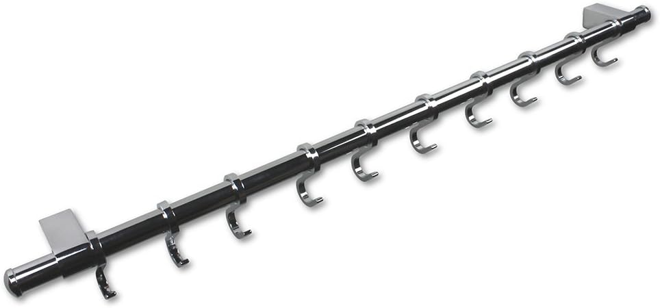 Hängeleiste 100cm, Metal verchromte Küchenleiste zur Wandbefestigung, mit 10 Haken