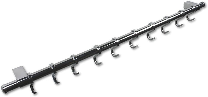 Hängeleiste 100cm, Metal verchromte Küchenleiste zur Wandbefestigung, mit 10 Haken