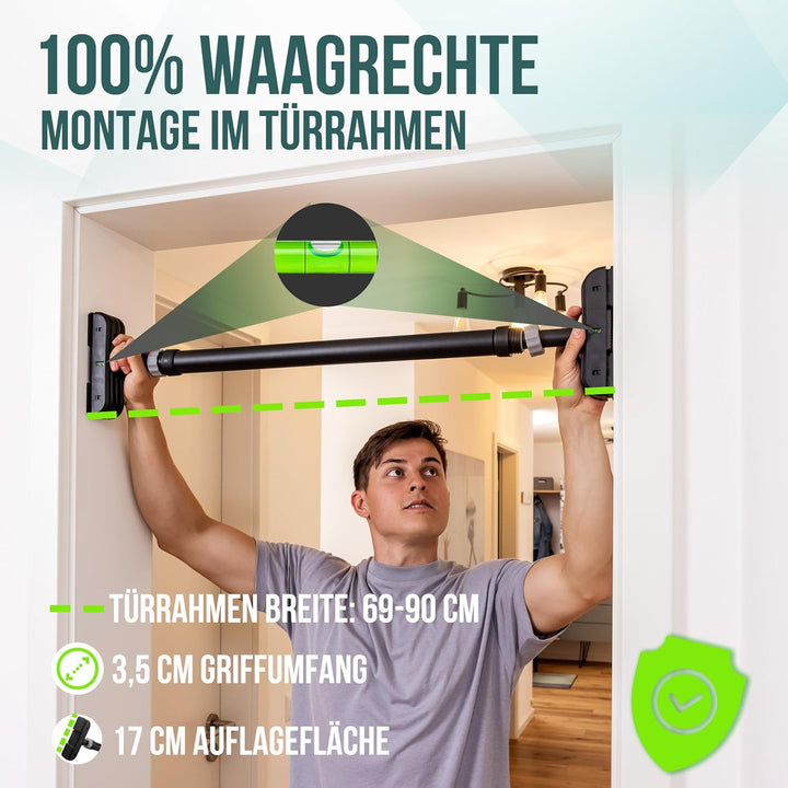 PULLUP & DIP - Klimmzugstange Türrahmen ohne Schrauben und Bohren Pull Up Bar Door Stange Türrahmen