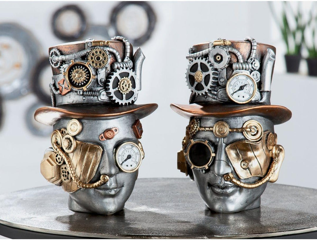 Casablanca Skulptur Steampunk Male - Dekofigur Frau Woman - Deko Wohnzimmer - Höhe 20 cm Höhe 20 cm
