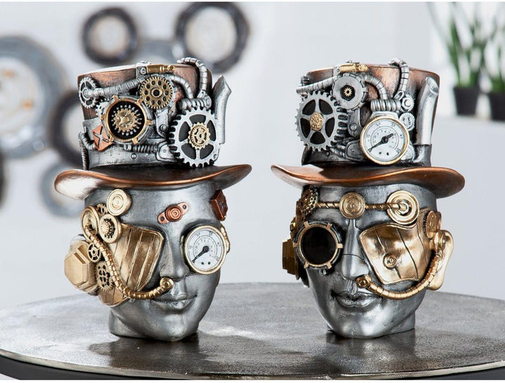Casablanca Skulptur Steampunk Male - Dekofigur Frau Woman - Deko Wohnzimmer - Höhe 20 cm Höhe 20 cm