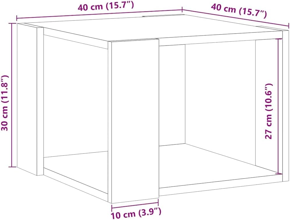 vidaXL Couchtisch Altholz-Optik 40x40x30 cm Holzwerkstoff, Beistelltisch, Wohnzimmertisch, Akzenttis