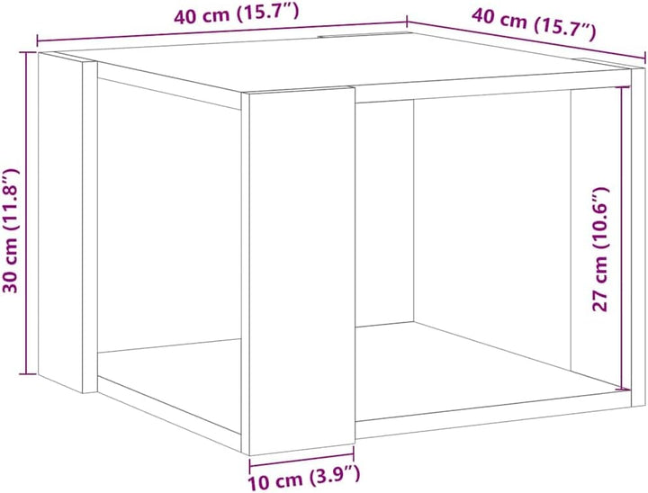 vidaXL Couchtisch Altholz-Optik 40x40x30 cm Holzwerkstoff, Beistelltisch, Wohnzimmertisch, Akzenttis