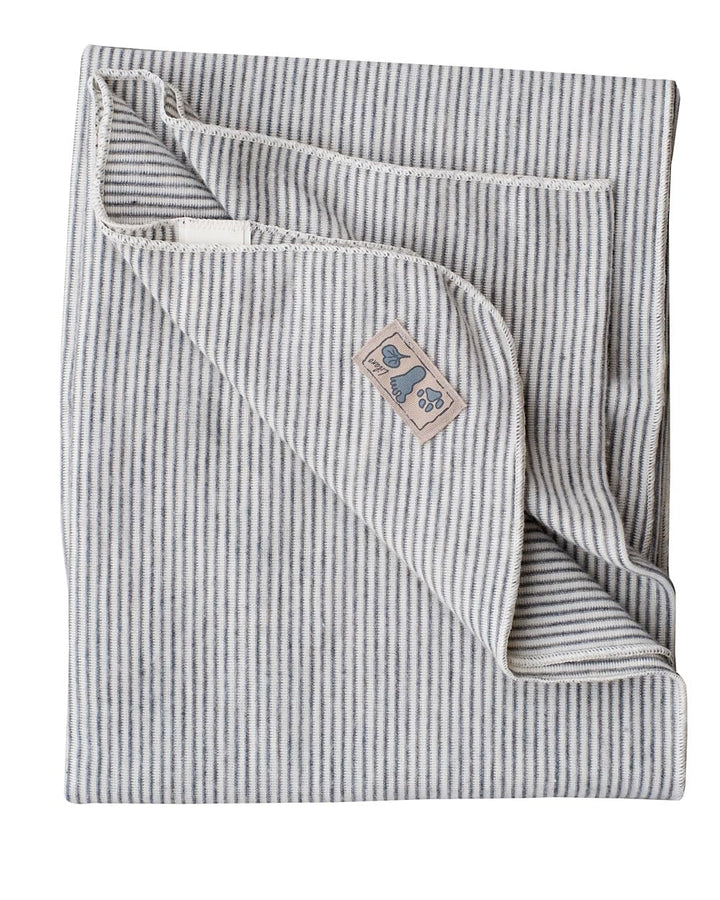 Lilano, Leichte Merino/Seide Ringel Babydecke, 70% Wolle (KBA), 30% Seide, 210Gr./m² (Grau Geringelt