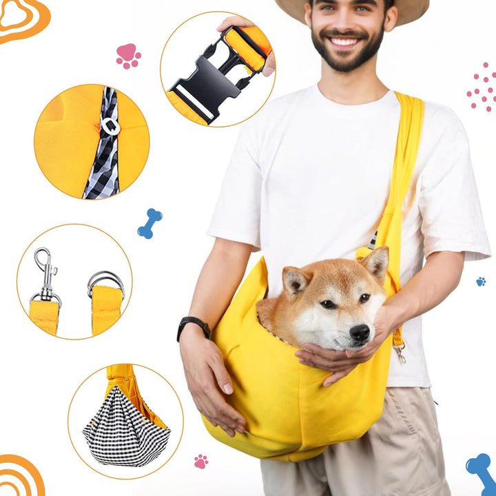 Verstellbarer Hundetragetasche, Reversibel Kleine Hundetragetasche, Pet Sling Carrier, Hunde Tasche