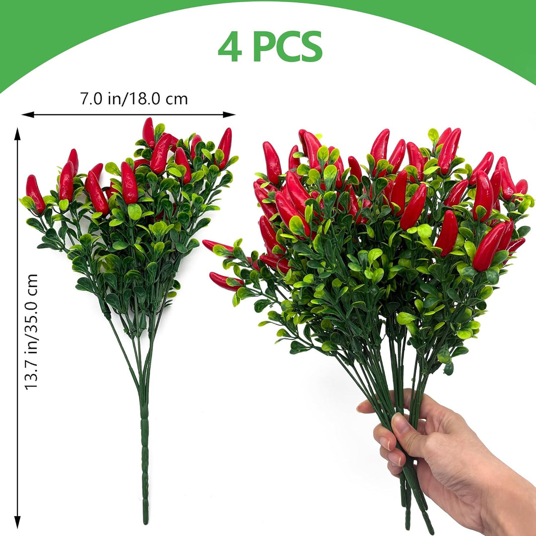 DHER 4pcs Künstlicher Paprikazweig, Simulation Obst Dekoration, für Haus, Tischdekoration, Hochzeit,