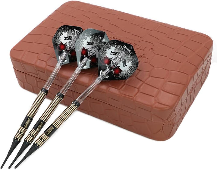 CUESOUL 16 Grams Deluxe Soft Tip Darts Set with Luxury Case（Dragon Series） JL-STL-B1102+D602, JL-STL