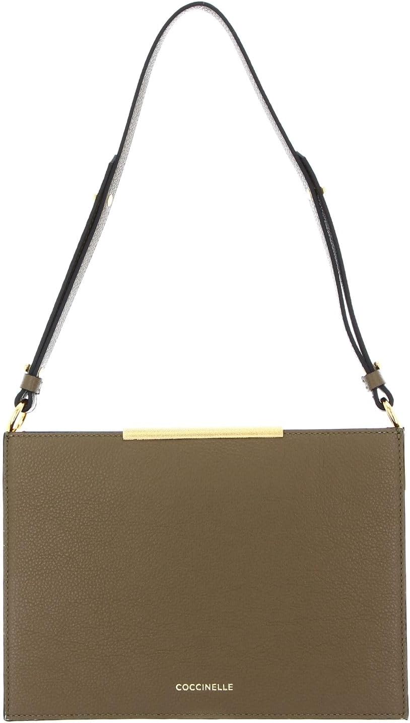 Coccinelle Delices Flat Shoulder Bag Moss Green