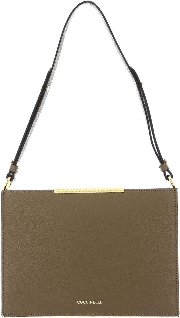 Coccinelle Delices Flat Shoulder Bag Moss Green