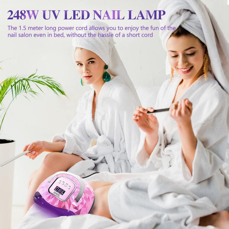 248W UV-LED-Nagellampe, BEENLE Upgrade 60 LED-Perlen Nageltrockner für Gel-Nagellack, Auto-Sensor un