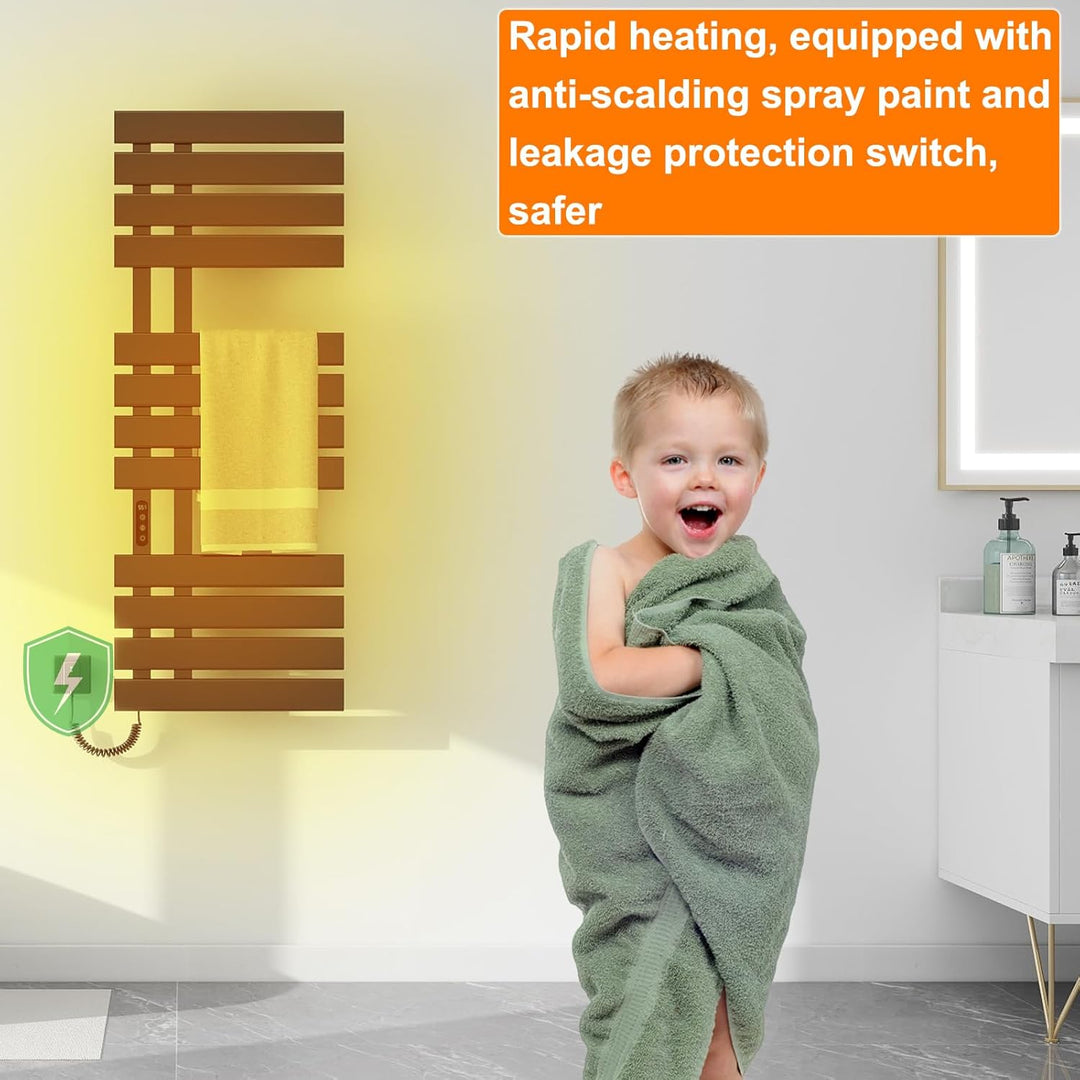 Elektrischer Handtuchhalter, Badheizkörper Elektrisch WiFi Schwarz, 500×1300mm, 460W, für Alexa und