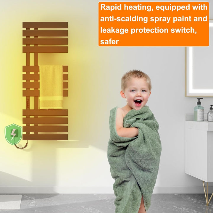 Elektrischer Handtuchhalter, Badheizkörper Elektrisch WiFi Schwarz, 500×1300mm, 460W, für Alexa und