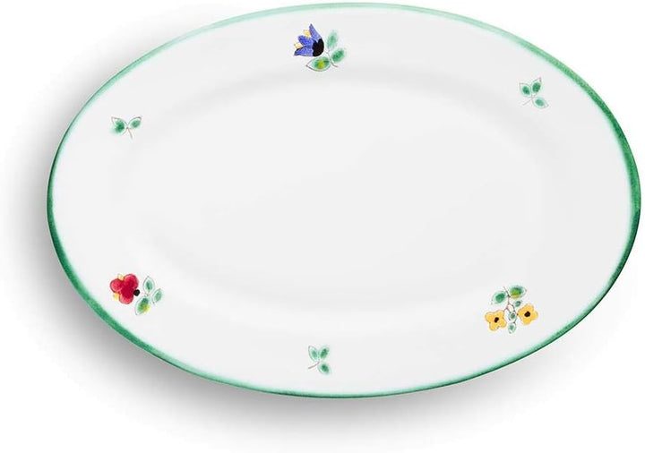 GMUNDNER KERAMIK Platte oval Grösse: l= 21 cm x b= 14 cm x h= 2.1 cm Streublume Geschirr, handgemach