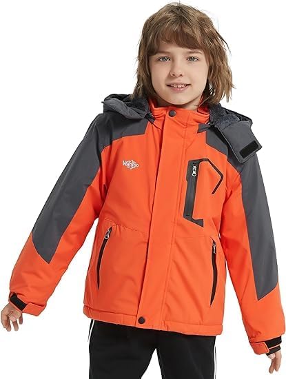 Wantdo Jungen Berg Ski Jacke Warmer Winter Fleece Mäntel Wasserdichter Atmungsaktive Jacke Outdoor K