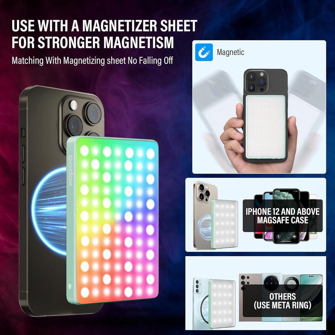 GODOX MA5R Magnetic Full Colour RGB Video Light, 1800K-10000K 14 Pre-Programmed Effects LED Light Ph
