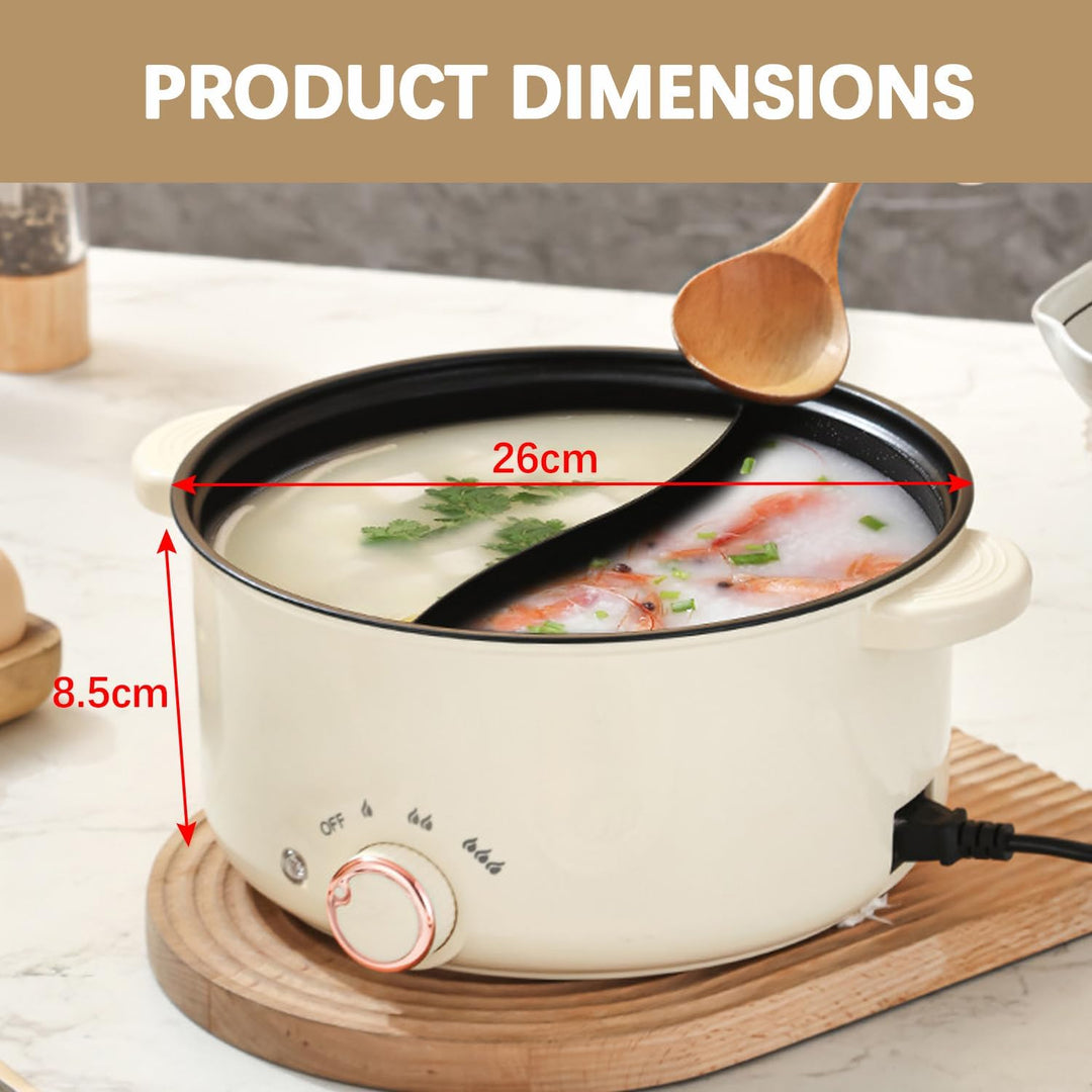 2 Seiten Hot Pot Elektrisch 3.5L Elektrischer Kochtopf 1000W Drei Leistungsanpassungen Antihaft Mult